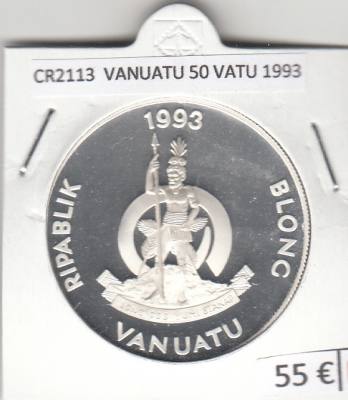 CR2113 MONEDA VANUATU 50 VATU 1993 PLATA 
