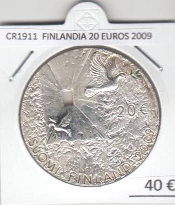 CR1911 MONEDA FINLANDIA 20 EUROS 2009 PLATA 
