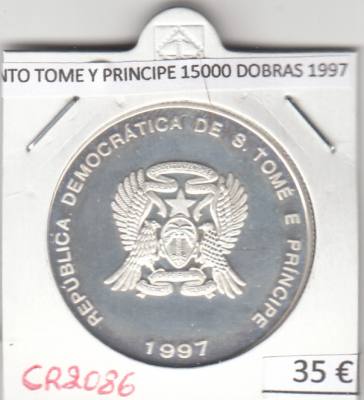 CR2086 MONEDA SANTO TOME Y PRINCIPE 15000 DOBRAS 1997 PLATA 