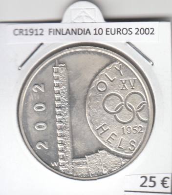 CR1912 MONEDA FINLANDIA 10 EUROS 2002 PLATA
