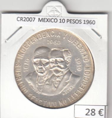 CR2007 MONEDA MEXICO 10 PESOS 1960 PLATA 