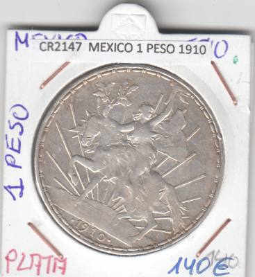 CR2147 MONEDA MEXICO 1 PESO 1910 PLATA 