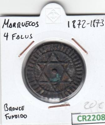 CR2208 MONEDA MARRUECOS 4 FALUS 1872-1873 BRONCE FUNDIDO