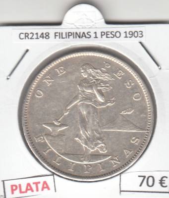 CR2148 MONEDA FILIPINAS 1 PESO 1903 PLATA 