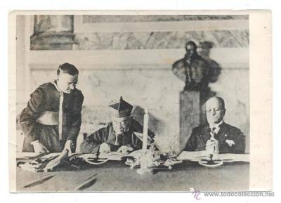 fotografía militar firma del tratado de Letrán