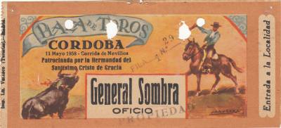 CRBL0108 ENTREDA DE TOROS 1958 CORDOBA