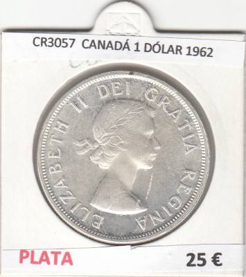 CR3057 MONEDA CANADA 1 DOLAR 1962 BC PLATA