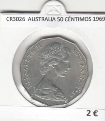 CR3026 MONEDA AUSTRALIA 50 CENTIMOS 1969 MBC
