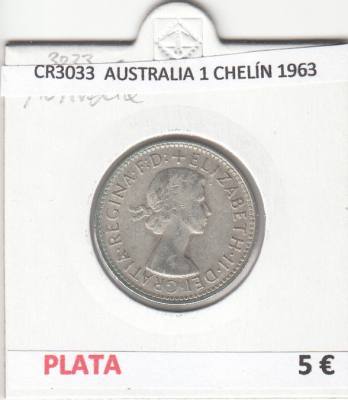 CR3033 MONEDA AUSTRALIA 1 CHELIN 1963 BC PLATA