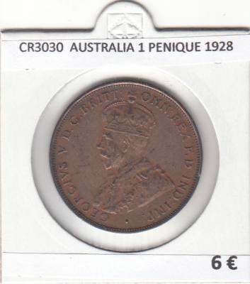 CR3030 MONEDA AUSTRALIA 1 PENIQUE 1928 BC