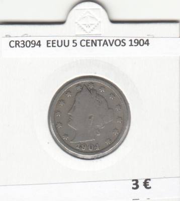 CR3094 MONEDA ESTADOS UNIDOS 5 CENTAVOS 1904 BC