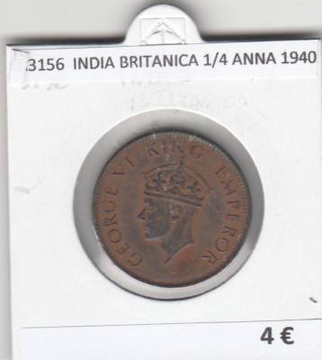 CR3156 MONEDA INDIA BRITANICA 1/4 ANNA 1940 MBC