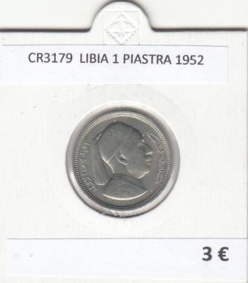 CR3179 MONEDA LIBIA 1 PIASTRA 1952 MBC 