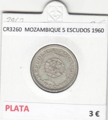 CR3260 MONEDA MOZAMBIQUE 5 ESCUDOS 1960 MBC PLATA