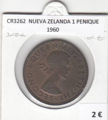 CR3262 MONEDA NUEVA ZELANDA 1 PENIQUE 1960 MBC