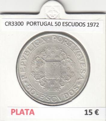 CR3300 MONEDA PORTUGAL 50 ESCUDOS 1972 MBC PLATA