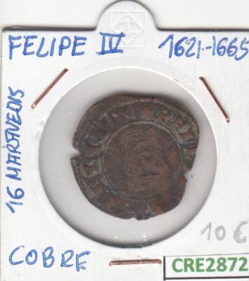 CRE2872 MONEDA ESPAÑA FELIPE IV 16 MARAVEDIES SEGOVIA 1621-1665 COBRE
