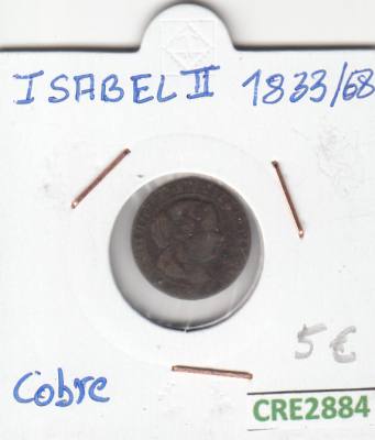 CRE2884 MONEDA ESPAÑA ISABEL II  1833-68 COBRE