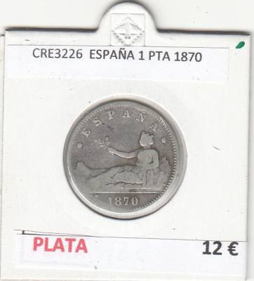 CRE3226 MONEDA ESPAÑA 1 PESETA 1870 PLATA