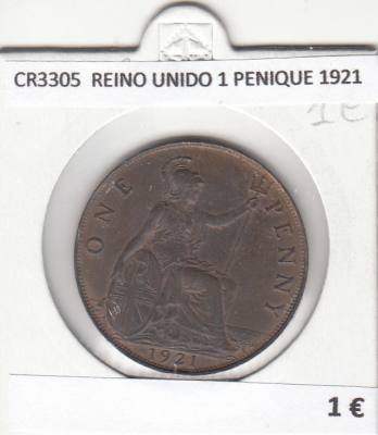 CR3305 MONEDA REINO UNIDO 1 PENIQUE 1921 MBC