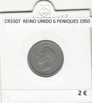 CR3307 MONEDA REINO UNIDO 6 PENIQUES 1950 MBC