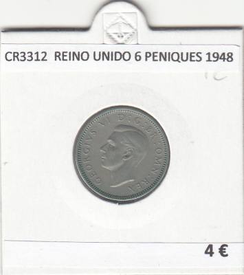 CR3312 MONEDA REINO UNIDO 6 PENIQUES 1948 MBC