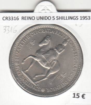 CR3316 MONEDA REINO UNIDO 5 SHILLINGS 1953 MBC