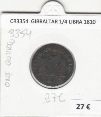 CR3354 MONEDA GIBRALTAR 1/4 LIBRA 1810 MBC 