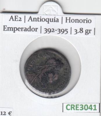 CRE3041 MONEDA ROMANA AE2 ANTIOQUIA HONORIO EMPERADOR 392-395