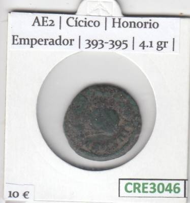 CRE3046 MONEDA ROMANA AE2 CICICO HONORIO EMPERADOR 393-395