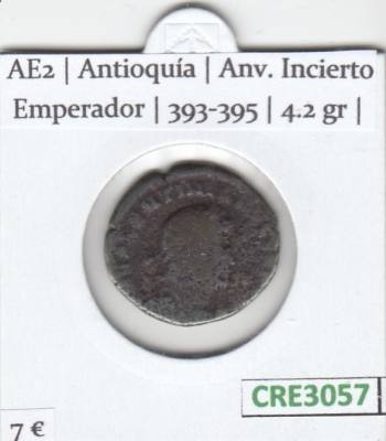 CRE3057 MONEDA ROMANA AE2 ANTIOQUÍA ANV. INCIERTO EMPERADOR 393-395