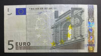CRBS1177 BILLETE 5 EUROS CON ERROR EN BANDELAETA VER FOTO
