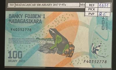 BILLETE MADAGASCAR 100 ARIARY 2017 P-97a SIN CIRCULAR