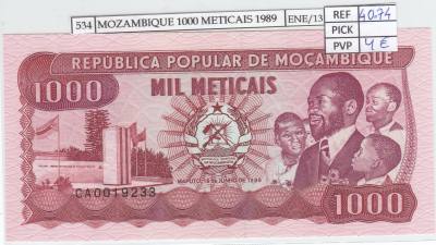 BILLETE MOZAMBIQUE 1.000 METICAIS 1989 P-132c SIN CIRCULAR