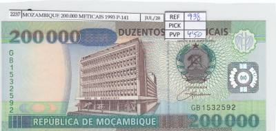 BILLETE MOZAMBIQUE 200.000 METICAIS 1993 P-141 SIN CIRCULAR