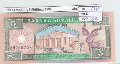 BILLETE SOMALIA 5 SHILLING 1994 P-1a SIN CIRCULAR