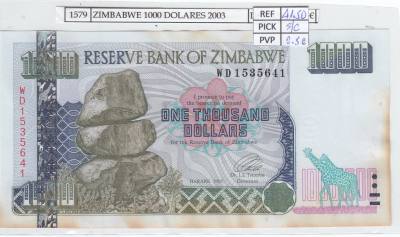 BILLETE ZIMBABWE 1.000 DOLARES 2003 P-12a SIN CIRCULAR