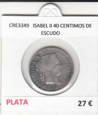 CRE3349 MONEDA ESPAÑA ISABEL II 40 CENTIMOS DE ESCUDO
