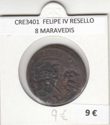 CRE3401 MONEDA ESPAÑA FELIPE IV RESELLO 8 MARAVEDIS