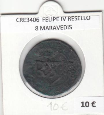 CRE3406 MONEDA ESPAÑA FELIPE IV RESELLO 8 MARAVEDIS