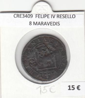 CRE3409 MONEDA ESPAÑA FELIPE IV RESELLO 8 MARAVEDIS