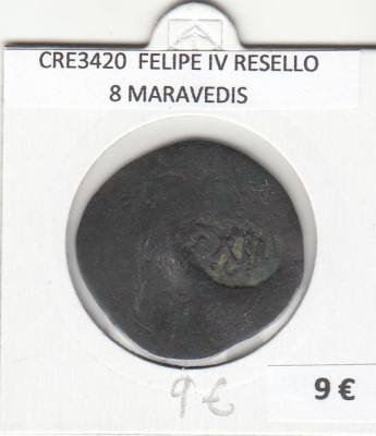 CRE3420 MONEDA ESPAÑA FELIPE IV RESELLO 8 MARAVEDIS