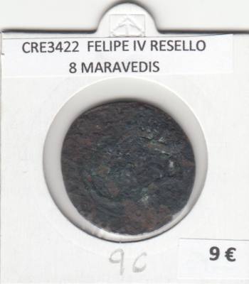 CRE3422 MONEDA ESPAÑA FELIPE IV RESELLO 8 MARAVEDIS