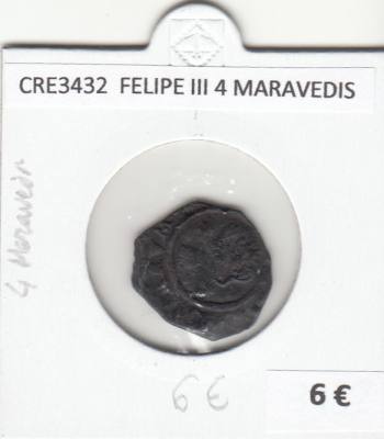 CRE3432 MONEDA ESPAÑA FELIPE III 4 MARAVEDIS