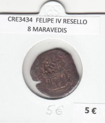 CRE3434 MONEDA ESPAÑA FELIPE IV RESELLO 8 MARAVEDIS