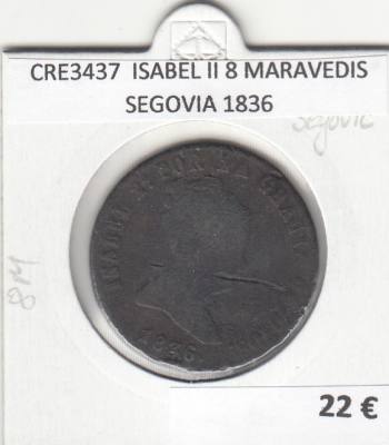 CRE3437 MONEDA ESPAÑA ISABEL II 8 MARAVEDIS SEGOVIA 1836