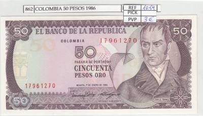 BILLETE COLOMBIA 50 PESOS 1986 P-425b