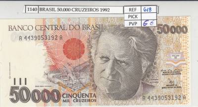 BILLETE BRASIL 50.000 CRUZEIROS 1992 P-234a N01140