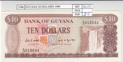 BILLETE GUYANA 10 DOLARES 1989 P-23d N01186