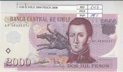 BILLETE CHILE 2.000 PESOS 2008 P-160c N01220